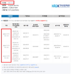 전기기사2024년 시험일정